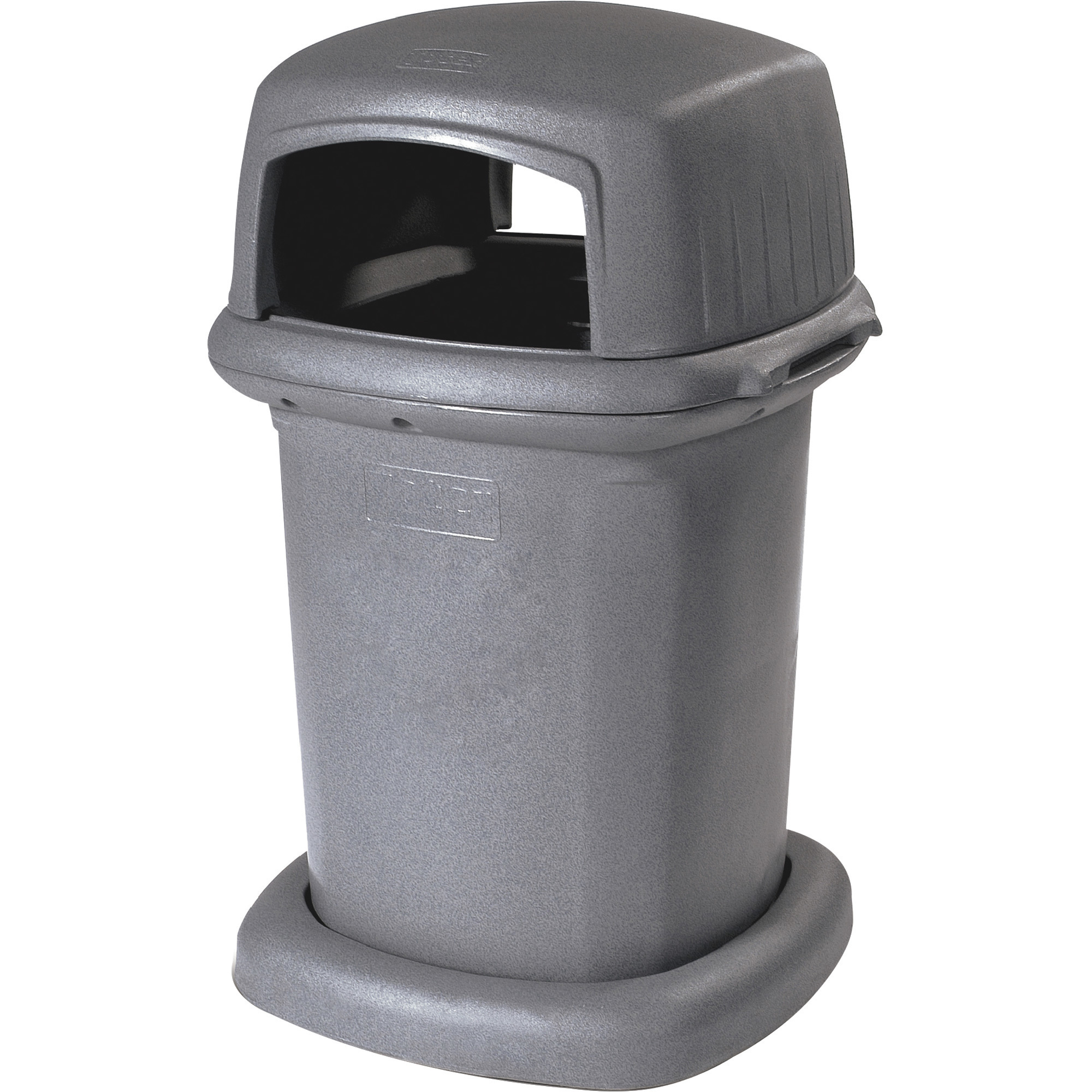 TOTER Park Trash Can with Lid - 45-Gallon Capacity, Graystone, Heavy-Duty, Recycled Content, Model# 840GK-55710